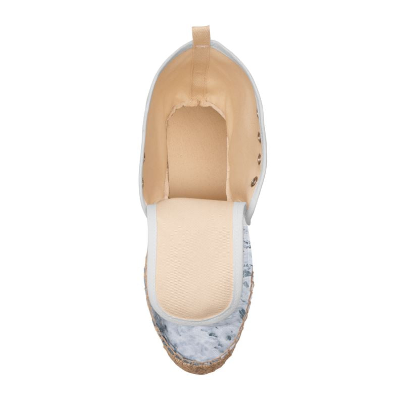 Ocean Sea - White & Grey High Top Lace Up Espadrilles