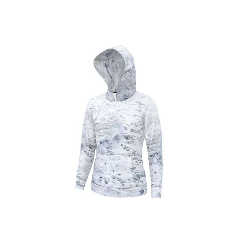 Ocean Sea - White & Grey Pullover Or Zipper, Relaxed Fit, Cut & Sewn Hoodie