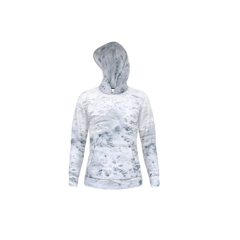 Ocean Sea - White & Grey Pullover Or Zipper, Relaxed Fit, Cut & Sewn Hoodie