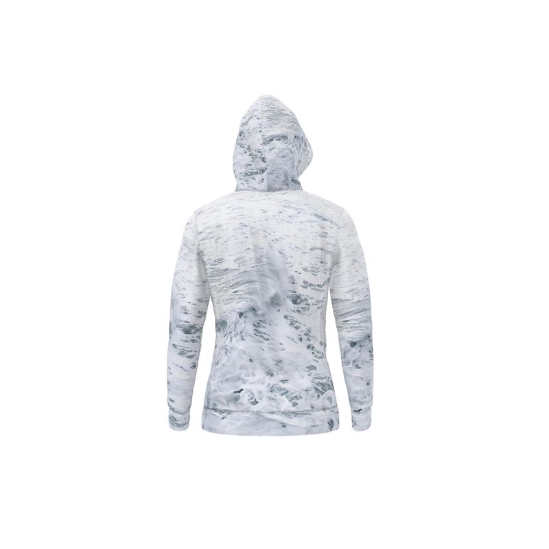 Ocean Sea - White & Grey Pullover Or Zipper, Relaxed Fit, Cut & Sewn Hoodie