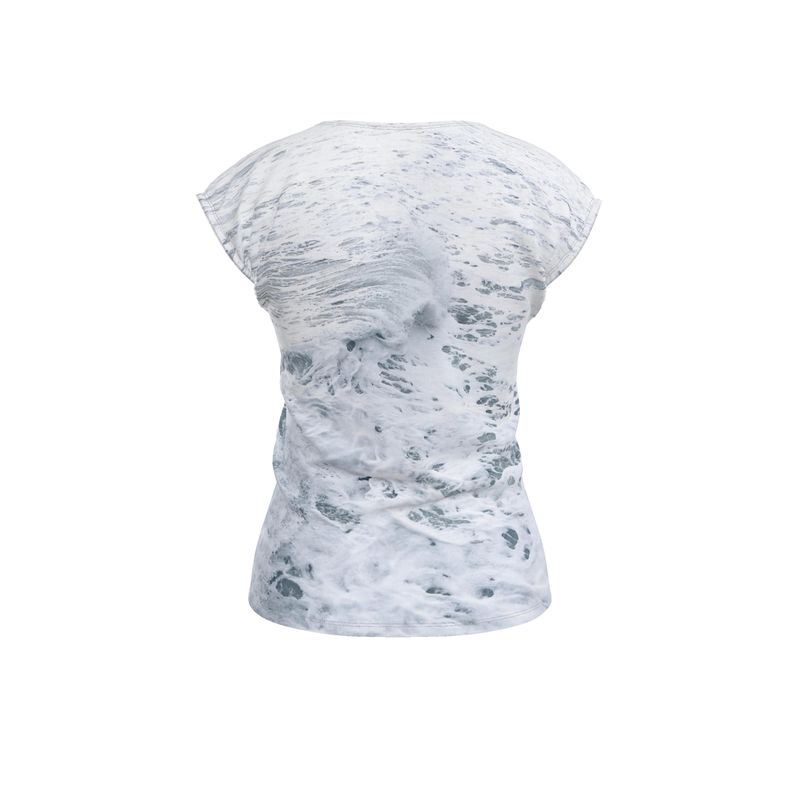 Ocean Sea - White & Grey Ideal For Special Occasions, Comfortable Stretchy Fabric, Relaxed Fit, Ladies Loose Fit T-Shirt