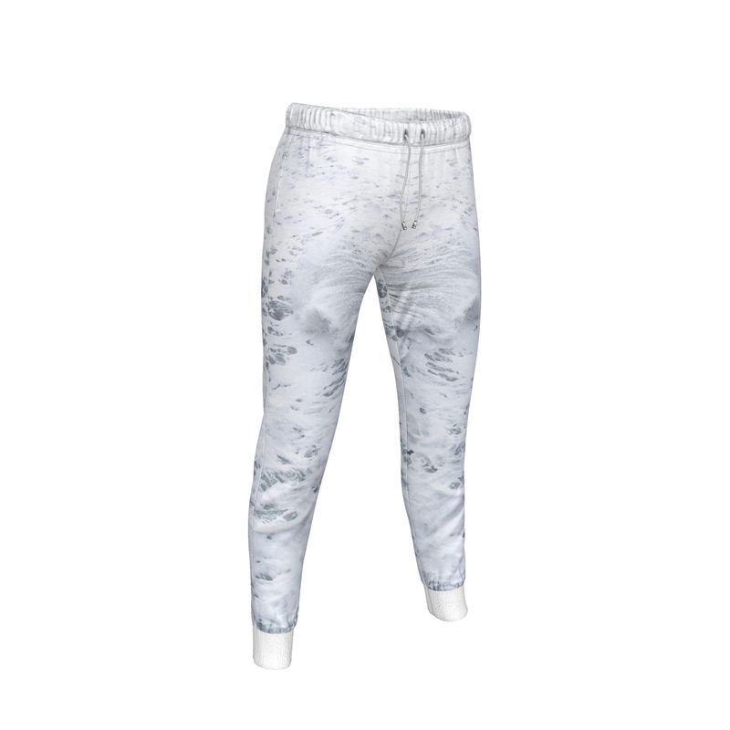 Ocean Sea - White & Grey Cuffed Tracksuit Ladies Jogging Bottoms