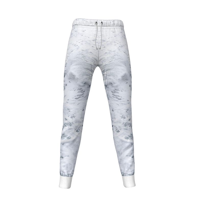 Ocean Sea - White & Grey Cuffed Tracksuit Ladies Jogging Bottoms