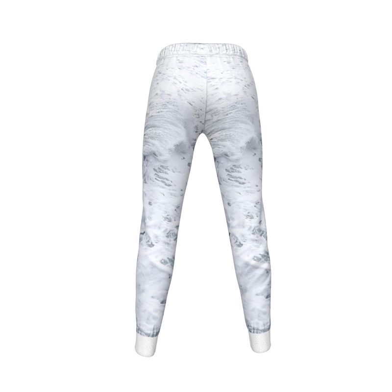 Ocean Sea - White & Grey Cuffed Tracksuit Ladies Jogging Bottoms