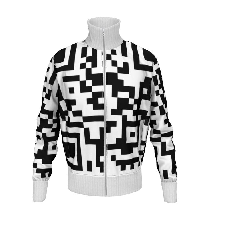 Barcode - Black & White Men's Tracksuit Jacket