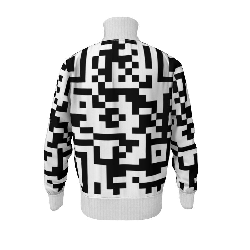 Barcode - Black & White Men's Tracksuit Jacket