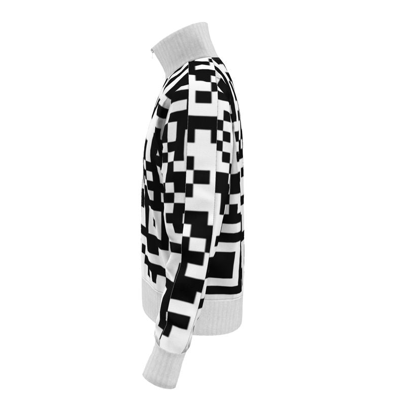 Barcode - Black & White Men's Tracksuit Jacket