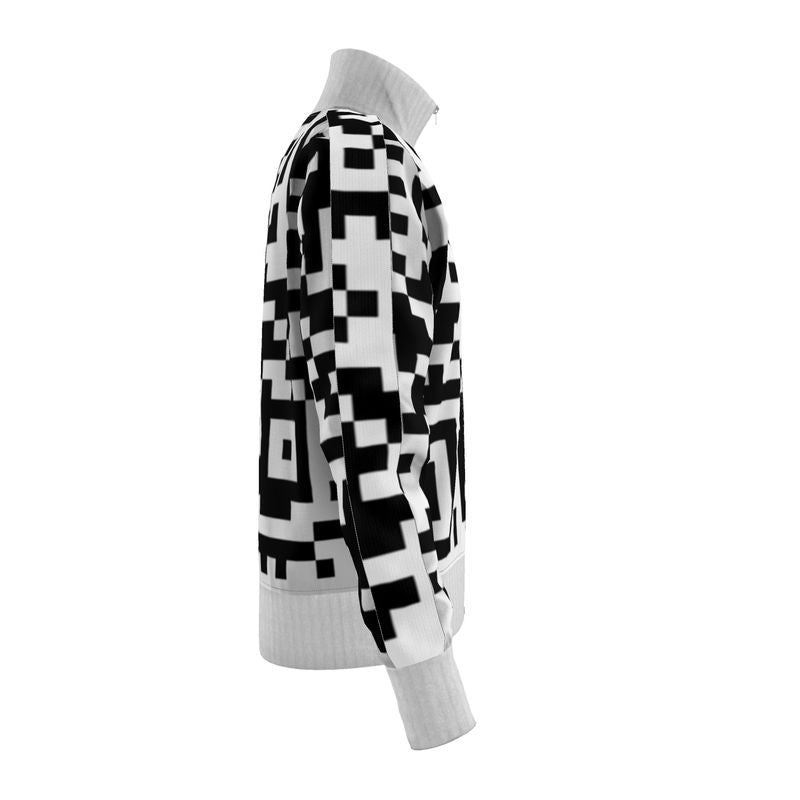 Barcode - Black & White Men's Tracksuit Jacket