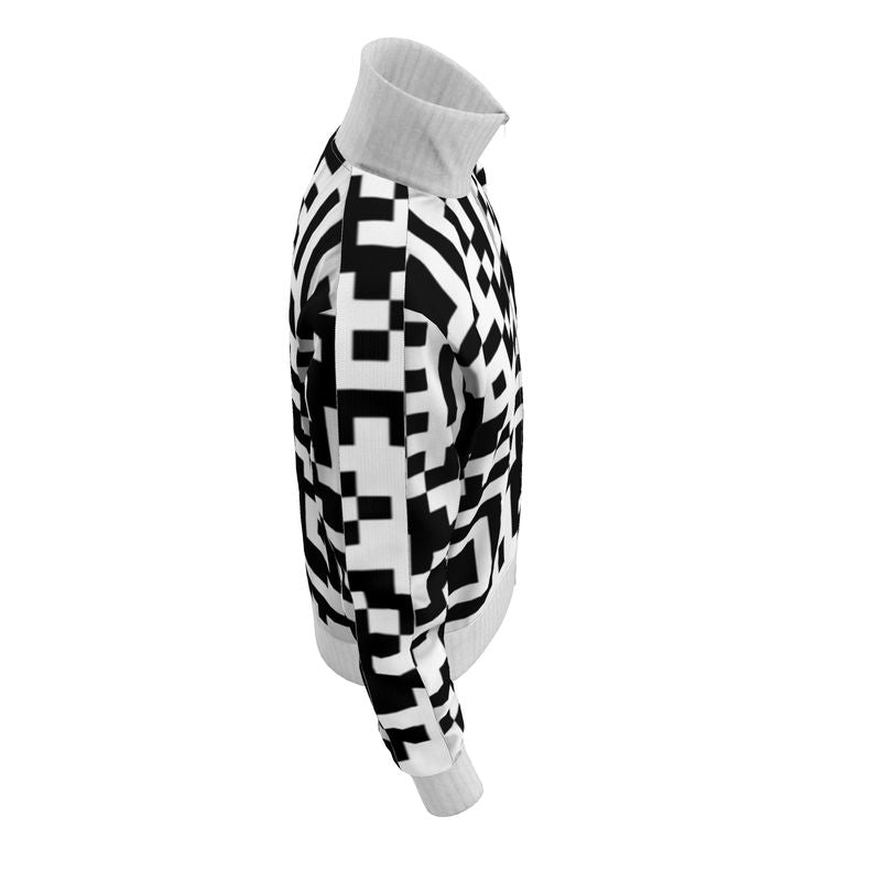 Barcode - Black & White Men's Tracksuit Jacket