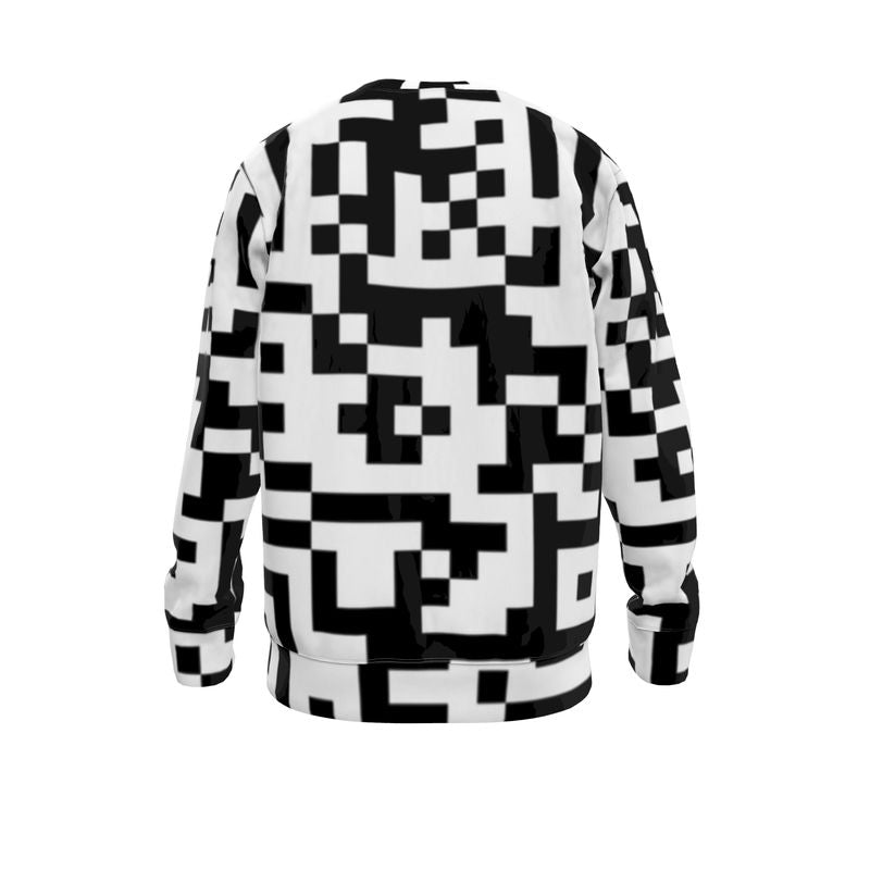 Barcode - Black & White Unisex Design, Ribbed Neck, Cuffs And Hem, Relaxed Fit Sweatshirt