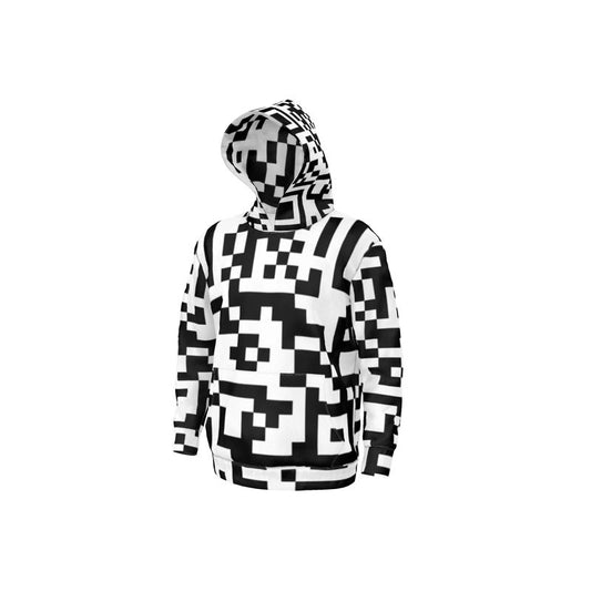 Barcode - Black & White Unisex Pullover Or Zipper, Relaxed Fit, Cut & Sewn Hoodie
