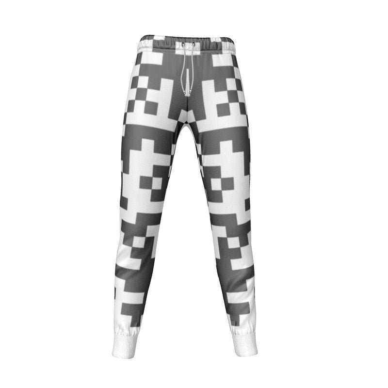 Barcode - Black & White Cuffed Tracksuit Ladies Jogging Bottoms