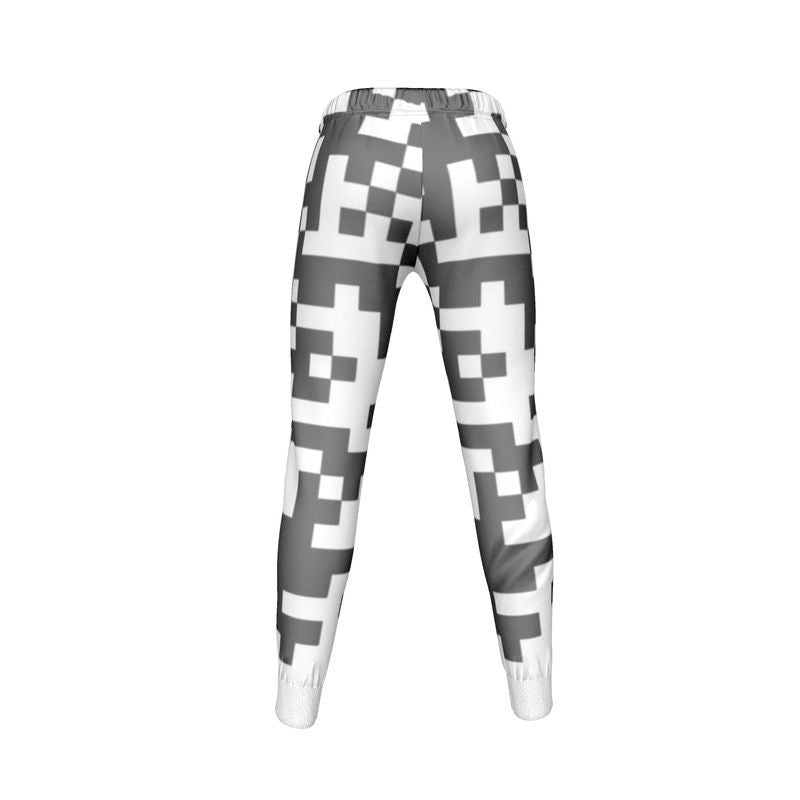 Barcode - Black & White Cuffed Tracksuit Ladies Jogging Bottoms