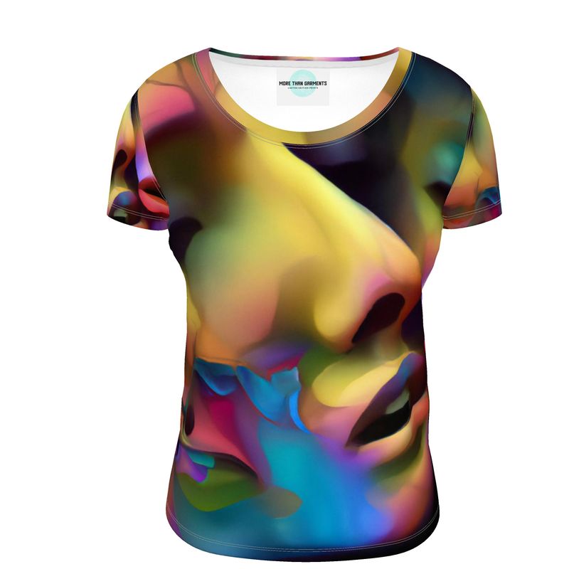 Pleasure Remix 2 - Yellow, Red & Blue Soft And Durable Fabric, Flattering, Relaxed Shape, Ladies Scoop Neck T-Shirt