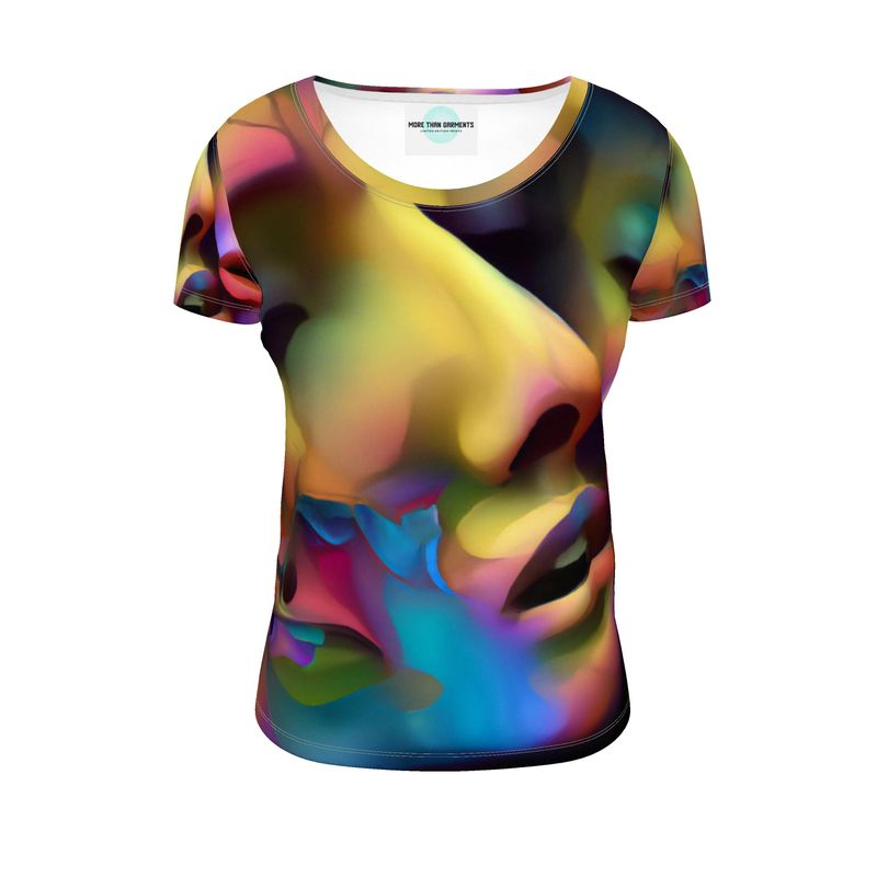 Pleasure Remix 2 - Yellow, Red & Blue Soft And Durable Fabric, Flattering, Relaxed Shape, Ladies Scoop Neck T-Shirt