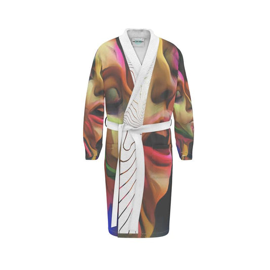 Pleasure Remix 3 - Blue and Orange Unisex Fire-Rated Fabric Dressing Gown