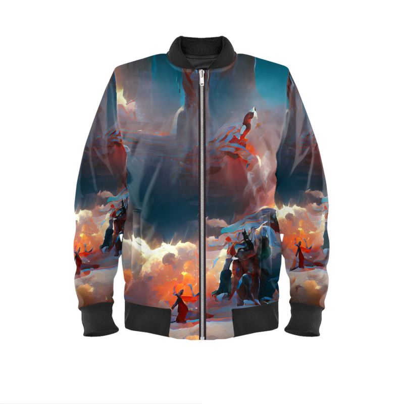 Triumphant - Sky Blue, Orange & Red Men's Bomber Jacket