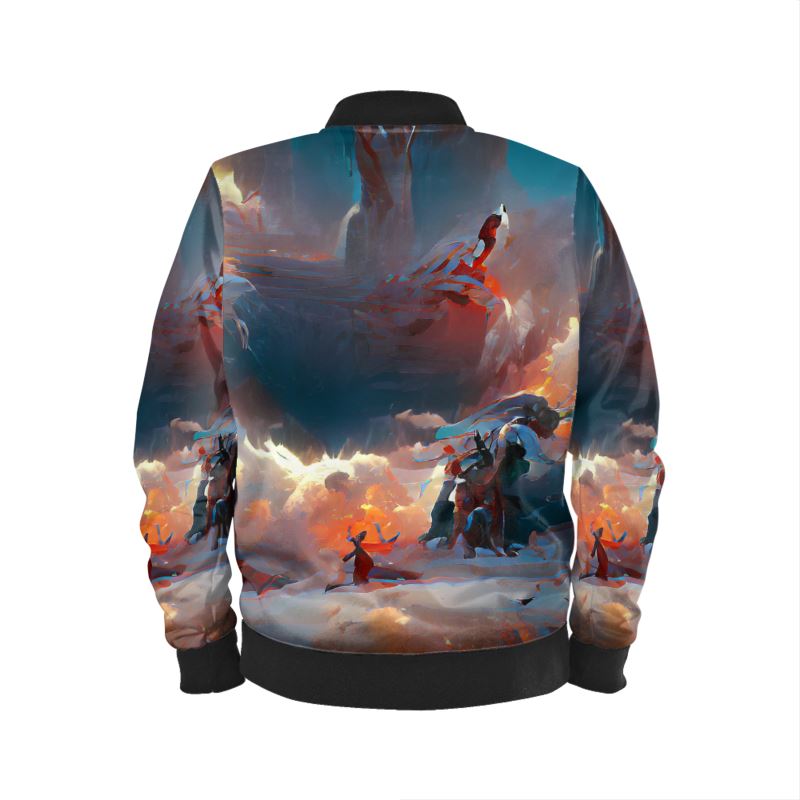 Triumphant - Sky Blue, Orange & Red Men's Bomber Jacket