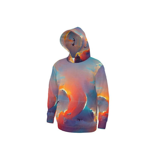 Optimistic - Blue and Orange Unisex Pullover Or Zipper, Relaxed Fit, Cut & Sewn Hoodie