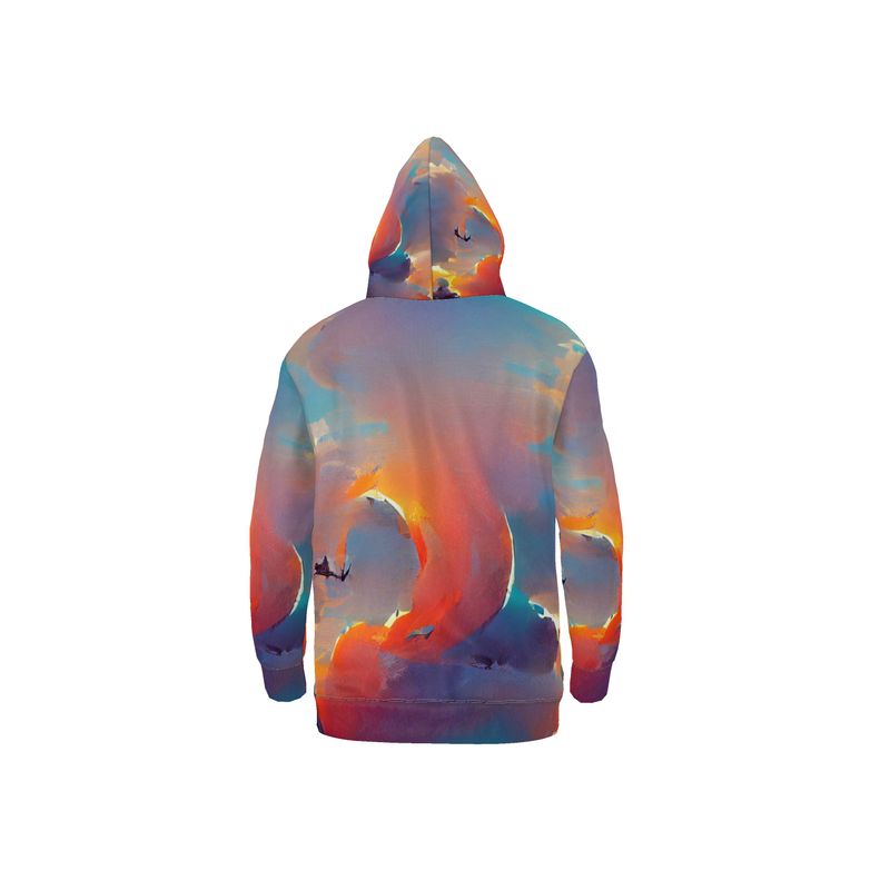 Optimistic - Blue and Orange Unisex Pullover Or Zipper, Relaxed Fit, Cut & Sewn Hoodie