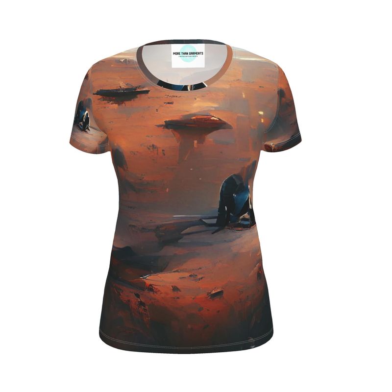 Lonely - Beige & Orange Soft, Durable Fabric, Flattering Women's T-Shirt