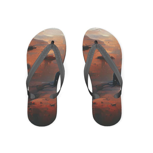 Lonely - Beige & Orange Plastic Straps, Covered With Poly-Satin, Sturdy Foam Base Flip Flops