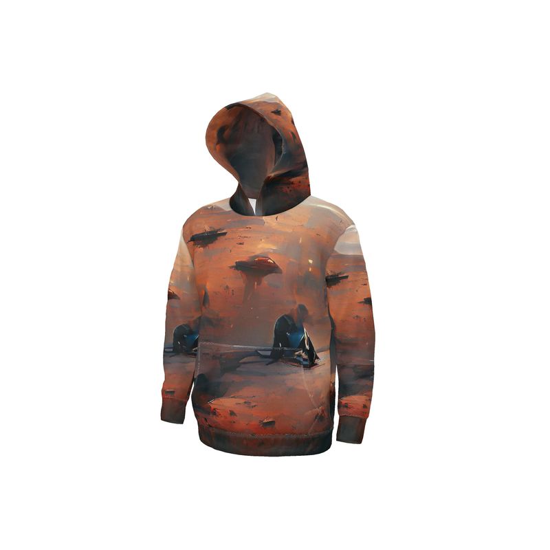 Lonely - Beige & Orange Unisex Pullover Or Zipper, Relaxed Fit, Cut & Sewn Hoodie