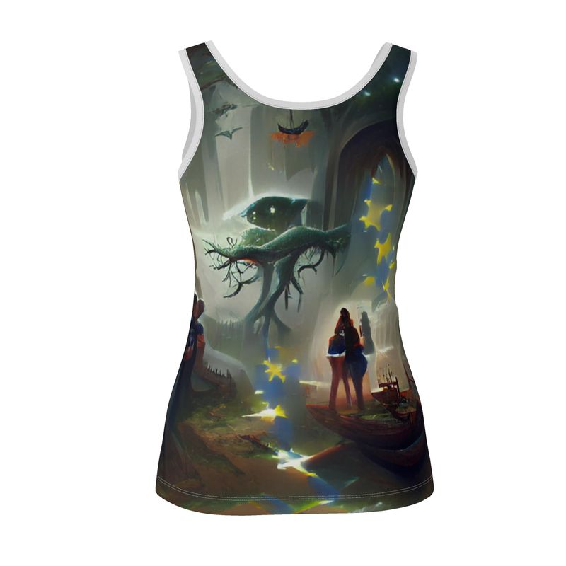 Enchanted - Brownie Reddish Scoop Neck, Higher At The Back Ladies Vest Top