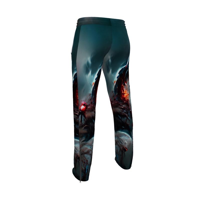 Wrath - Dark Blue, Orange & Red Men's Tracksuit Trousers