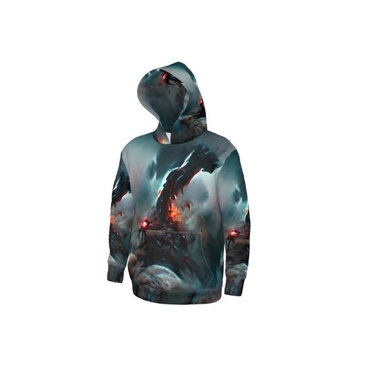 Wrath 10 - Dark Blue, Grey & Red Unisex Pullover Or Zipper, Relaxed Fit, Cut & Sewn Hoodie