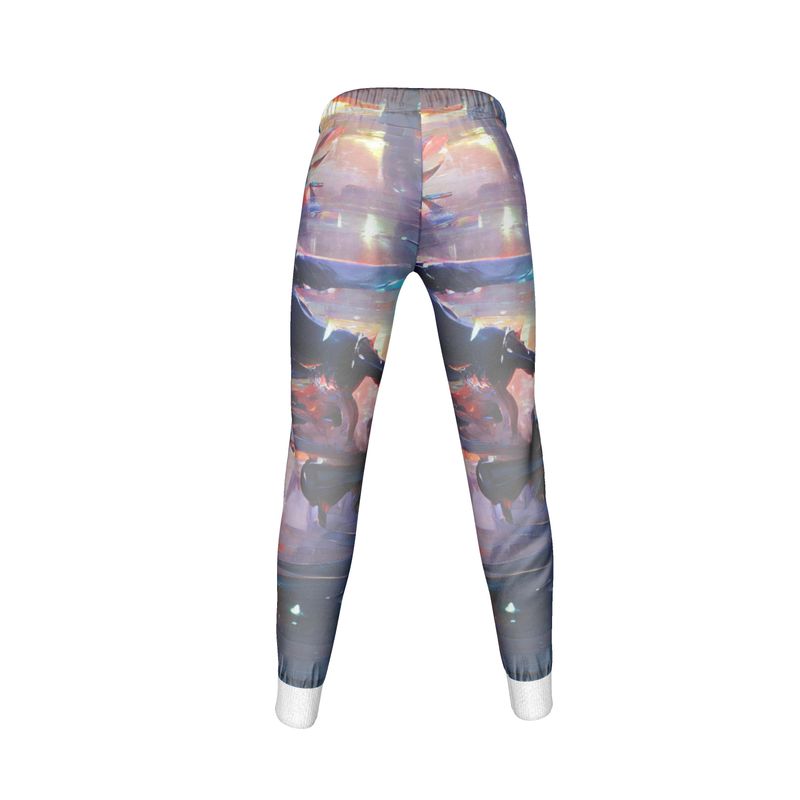 Pensiveness - Multi Coloured Cuffed Tracksuit Ladies Jogging Bottoms