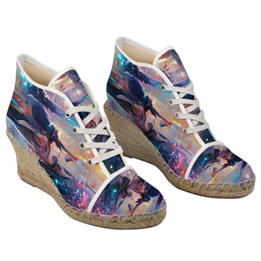 Pensiveness - Multi Coloured Perfect For Standing Out In The Summer, Stylish Handmade Ladies Wedge Espadrilles