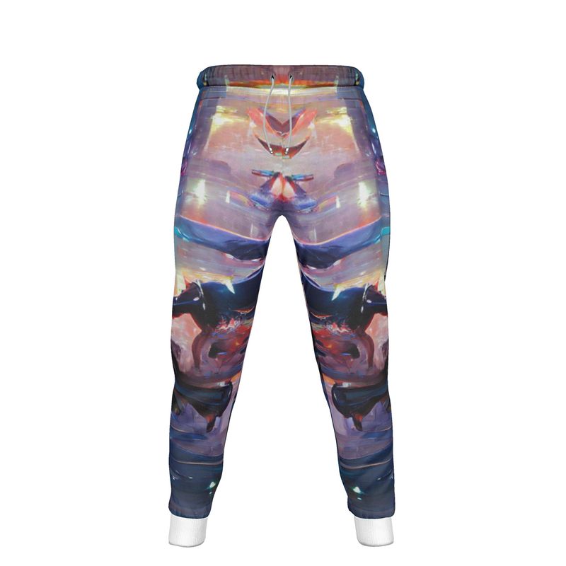 Pensiveness - Multi Coloured Lined Side Pockets, Slim Fit Leg With Elastic Waist, Stylish Men's Jogging Bottoms