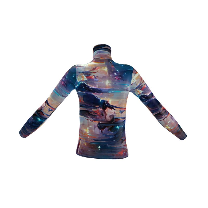 Pensiveness - Multi Coloured Long Sleeves, Men's Slim Fit Roll Neck