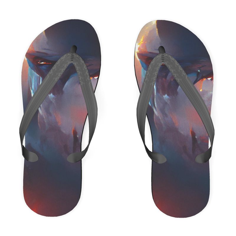 Worthy - Purple & Red Plastic Straps, Covered With Poly-Satin, Sturdy Foam Base Flip Flops