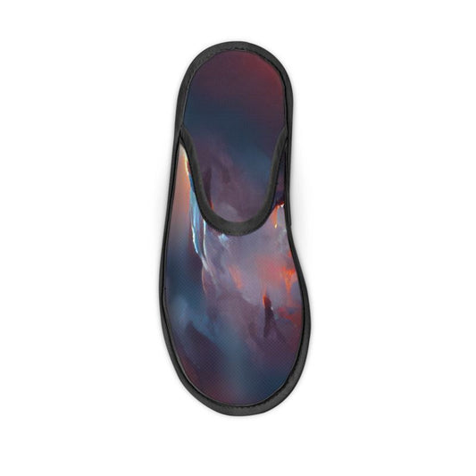 Worthy - Purple & Red Locks In Warmth, Non-slip Leatherette Sole, Water Absorbent Qualities Slippers