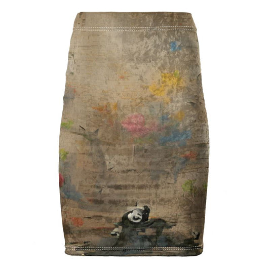 Overwhelmed - Beige Chose Top Stitch Thread Colour Pencil Skirt