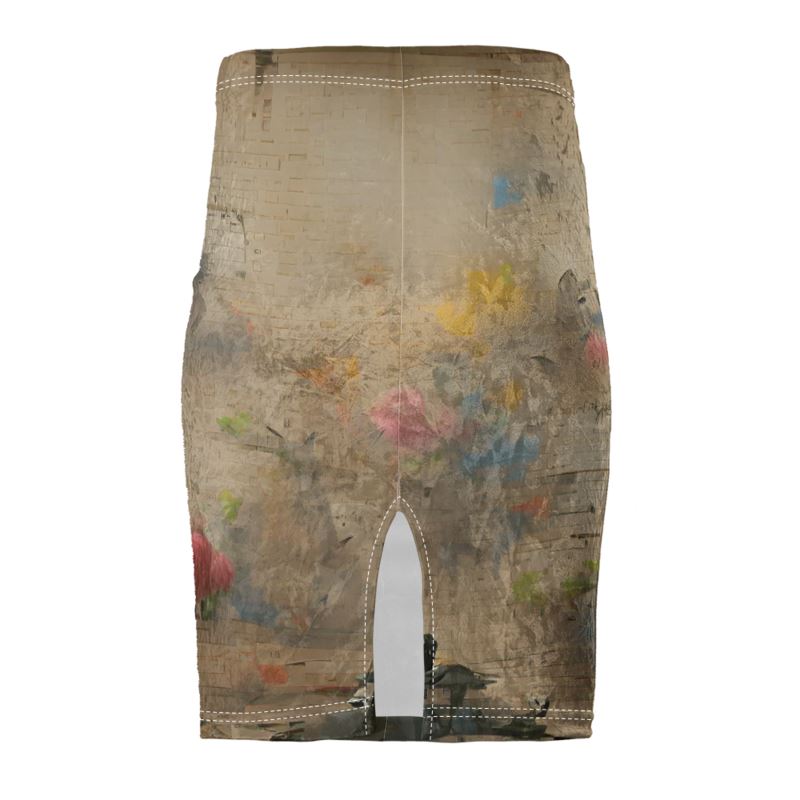 Overwhelmed - Beige Chose Top Stitch Thread Colour Pencil Skirt