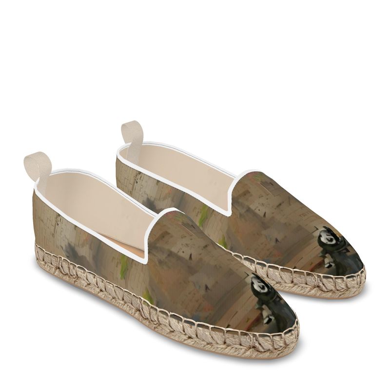 Overwhelmed - Beige Fabric Or Jute Innersole, Flat Shoe, Rubberised Hard Wearing Sole, Loafer Espadrilles