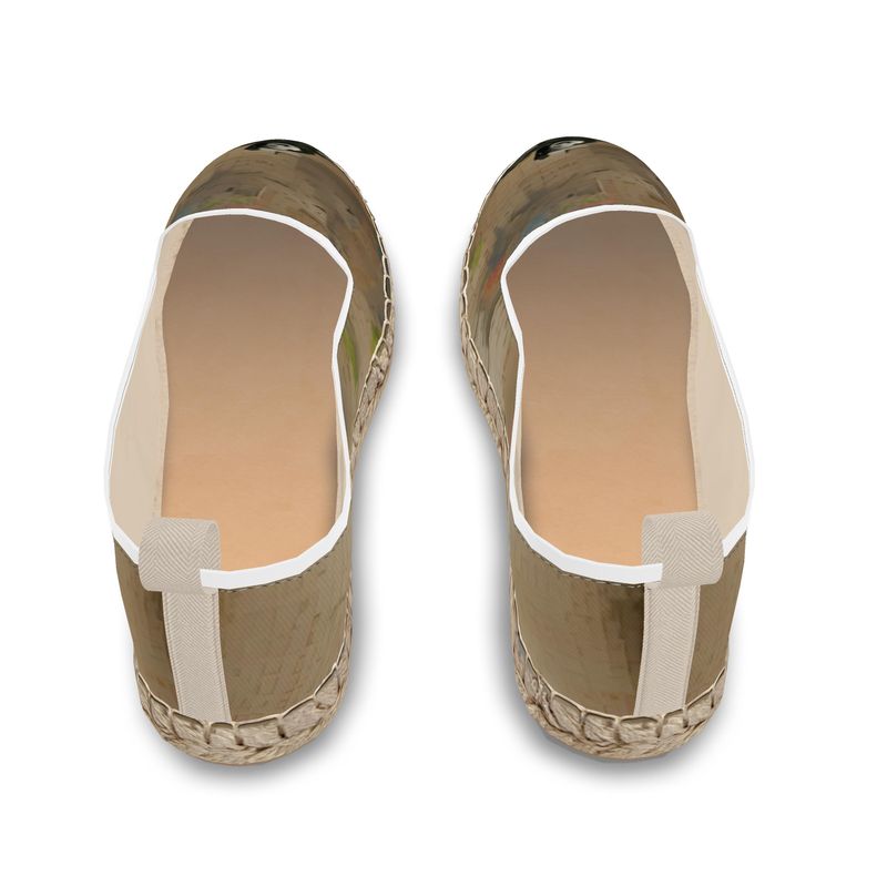 Overwhelmed - Beige Fabric Or Jute Innersole, Flat Shoe, Rubberised Hard Wearing Sole, Loafer Espadrilles