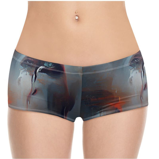 Sorrow - Light Blue, Red and Grey High Stretch Material, High-Quality Finish Fully Lined Hot Pants