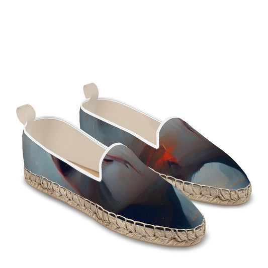 Sorrow - Light Blue, Red and Grey Fabric Or Jute Innersole, Flat Shoe, Rubberised Hard Wearing Sole, Loafer Espadrilles
