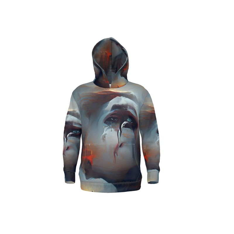 Sorrow - Light Blue, Red and Grey Unisex Pullover Or Zipper, Relaxed Fit, Cut & Sewn Hoodie