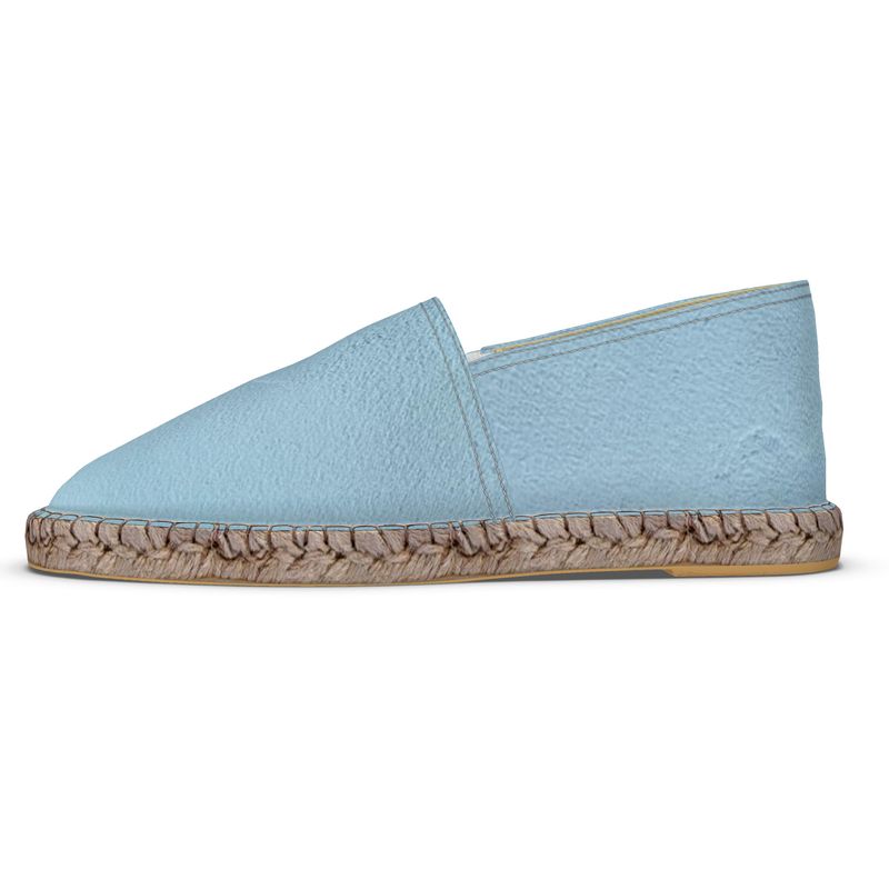 Blue Concrete Wall - Light Blue Non-Slip Rubber Base Unisex Jute Woven Insole Espadrilles