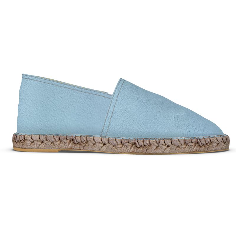 Blue Concrete Wall - Light Blue Non-Slip Rubber Base Unisex Jute Woven Insole Espadrilles