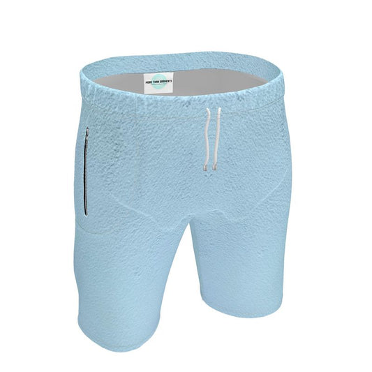 Blue Concrete Wall - Light Blue Front Patch Pocket With Zip On Right, Elasticated Waistband & Drawstring, Rox Sports Or Ponte Jersey, Men's Sweat Shorts