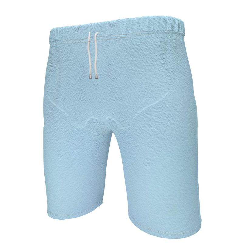 Blue Concrete Wall - Light Blue Front Patch Pocket With Zip On Right, Elasticated Waistband & Drawstring, Rox Sports Or Ponte Jersey, Men's Sweat Shorts