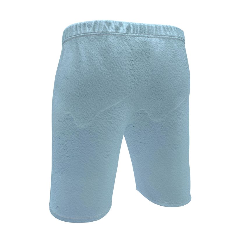 Blue Concrete Wall - Light Blue Front Patch Pocket With Zip On Right, Elasticated Waistband & Drawstring, Rox Sports Or Ponte Jersey, Men's Sweat Shorts