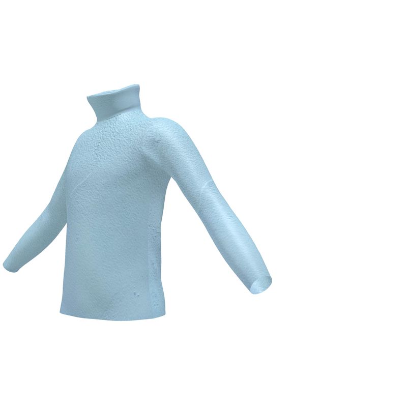 Blue Concrete Wall - Light Blue Long Sleeves, Men's Slim Fit Roll Neck