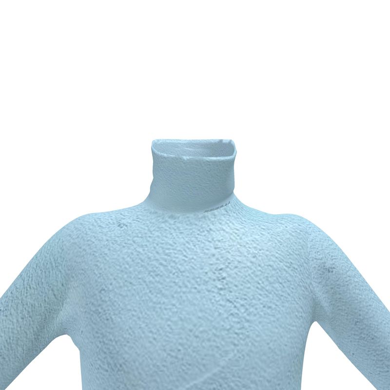 Blue Concrete Wall - Light Blue Long Sleeves, Men's Slim Fit Roll Neck